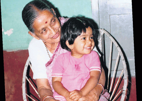 Radhika Pandit with her grandmother Rama Pandit