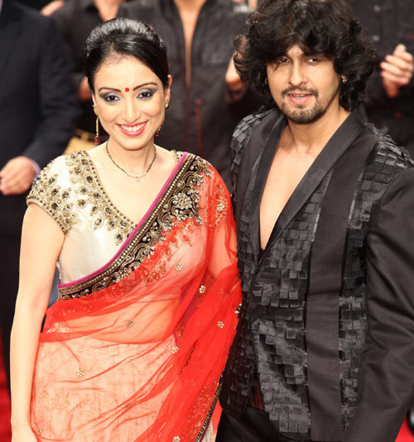 Sonu Nigam With His Wife